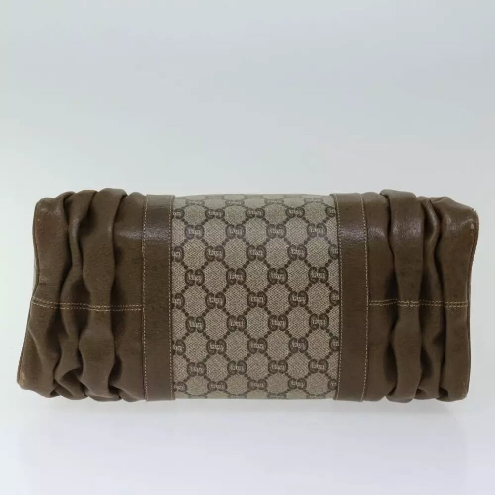 GUCCI GG PLUS Canvas Hand Bag PVC Beige Brown - Picture 2 of 7